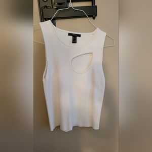 Forever 21 White Cutout Tank Top